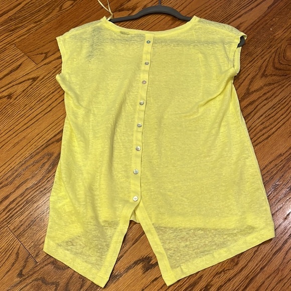 Tahari Woman’s Sleeveless Yellow Linen Top Size S - Picture 3 of 4